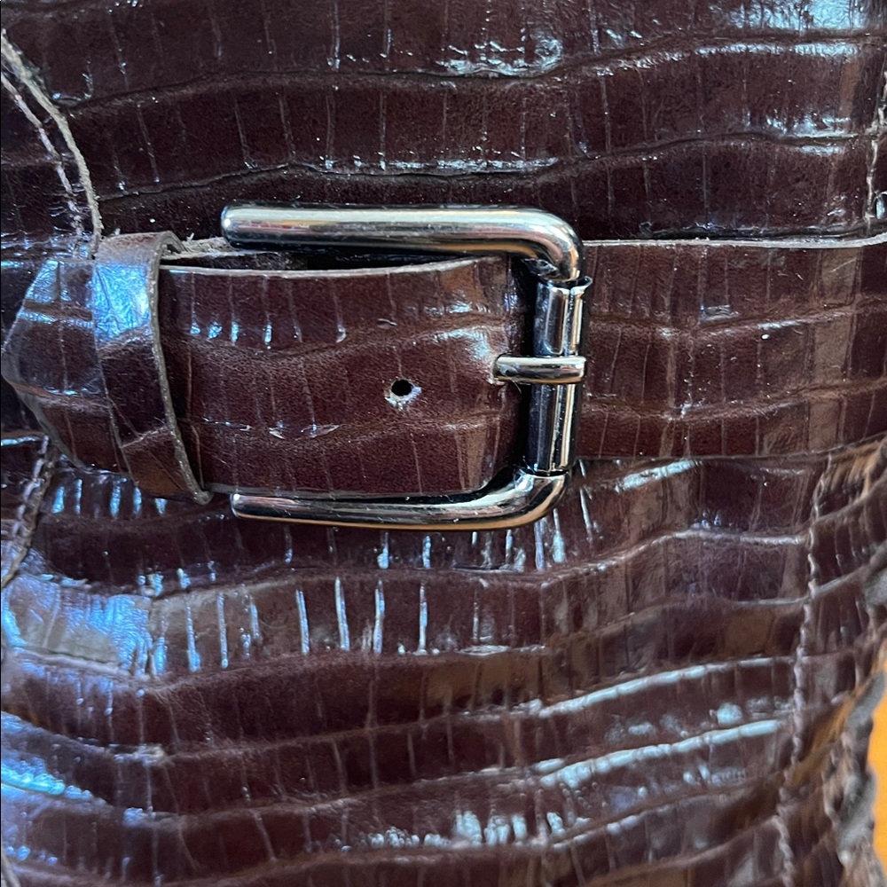 Talbots Brown Crocodile Pattern Upper Leather 4.5… - image 7